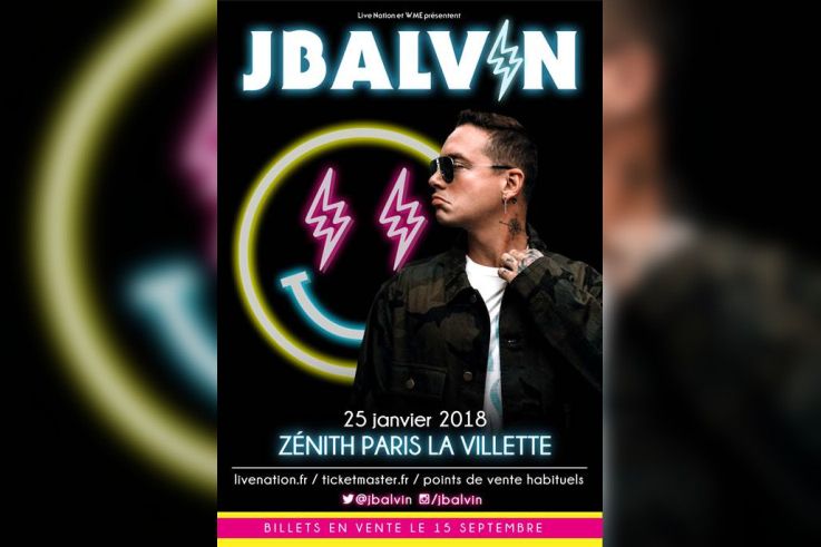 J Balvin en concert au Zénith de Paris en janvier 2018 