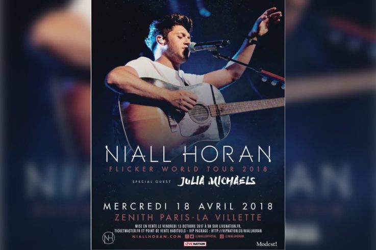 Niall Horan en concert au Zenith Parisen avril 2018