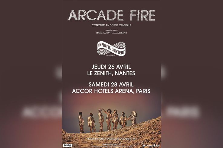 Arcade Fire en concert à l'AccorHotels Arena Bercy de Paris en avril 2018