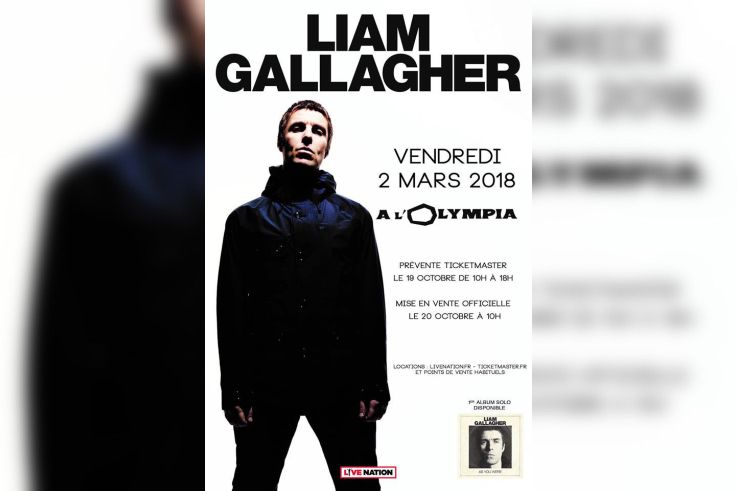 Liam Gallagher en concert à l’Olympia de Paris en mars 2018