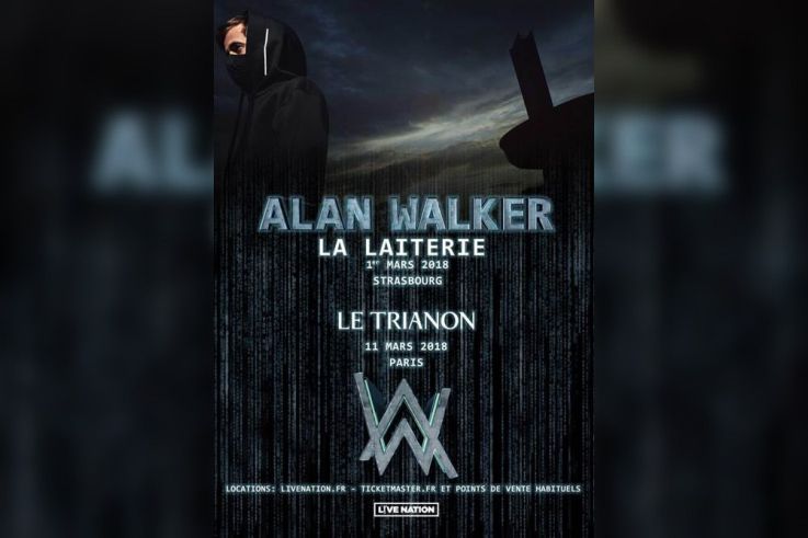 Alan Walker en concert au Trianon de Paris en mars 2018