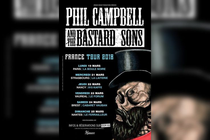 Phil Campbell And The Bastard Sons en concert à La Boule Noire de Paris en mars 2018
