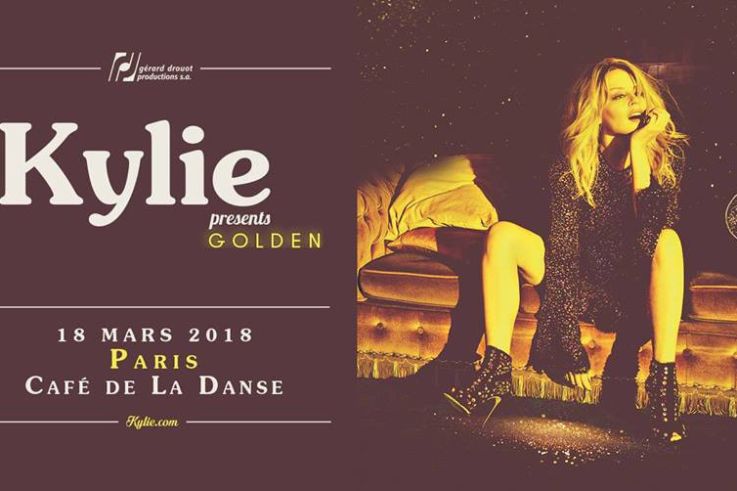 Kylie Minogue en concert au Café de La Danse à Paris en mars 2018