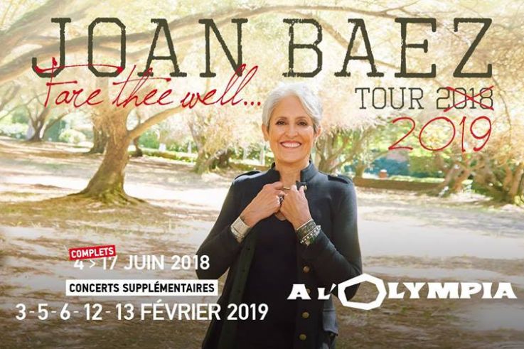 Joan Baez en concert à l’Olympia de Paris en février 2019