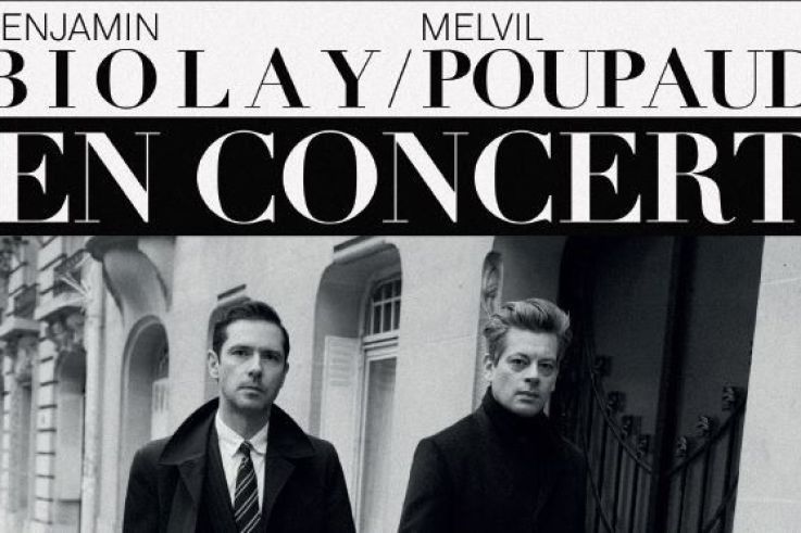 Benjamin Biolay et Melvil Poupaud en concert à l'Olympia de Paris en février 2019