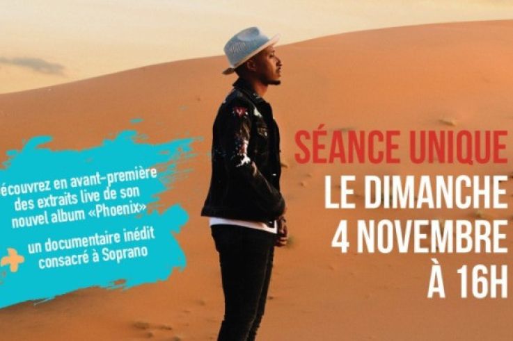 Soprano : le concert privé diffusé au cinéma le 4 novembre 2018 