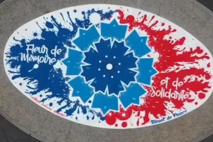 Centenaire de l'Armistice : immense fresque signée Crey 132 sur le rond-point des Invalides