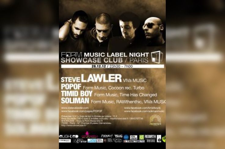 Form Music au Showcase avec Steve Lawler et Timid Boy