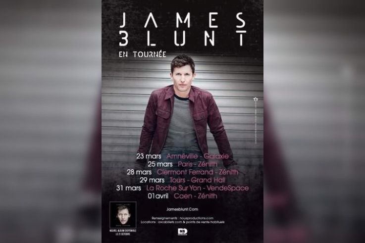 James Blunt au Zénith de Paris en mars 2014