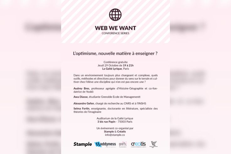 Conférence sur l'optimisme à la Gaîté Lyrique