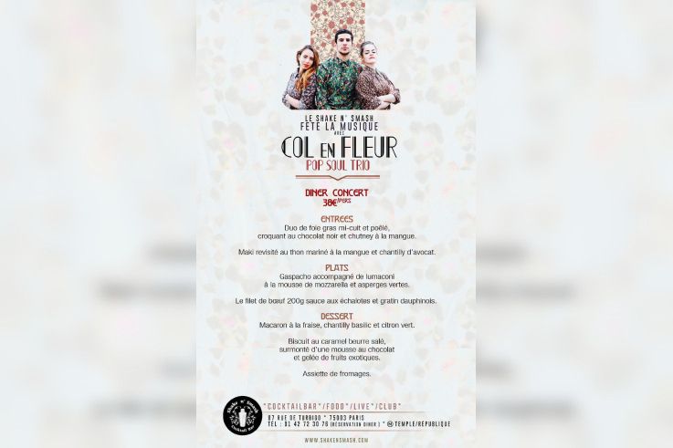 Le Shake n'Smash Fete de la musique avec Col en Fleurs