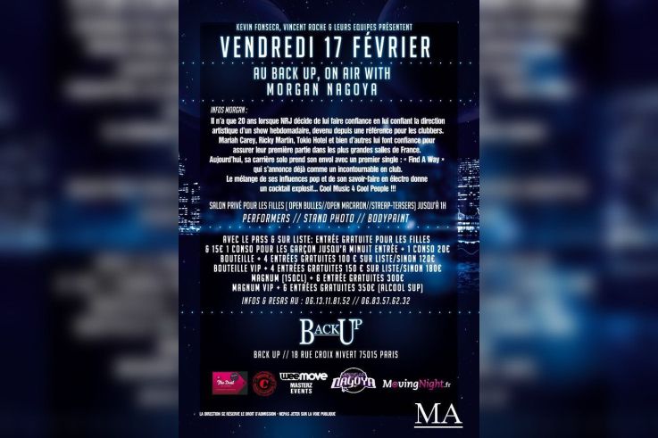 ? ON AIR WITH MORGAN NAGOYA ?  VENDREDI 17 FEVRIER au ? BACK UP ? By Miika 