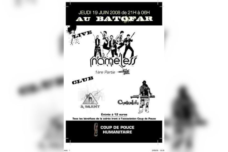 Soirée, Paris, Batofar, Coup de Pouce Humanitaire, Nameless