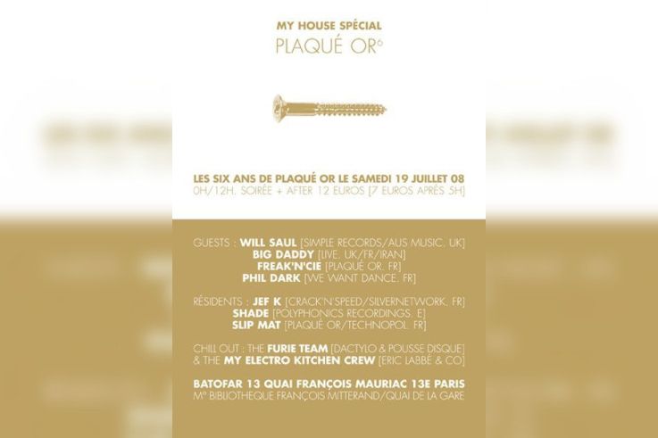 soirée, concert, clubbing, paris, batofar, Plaqué Or