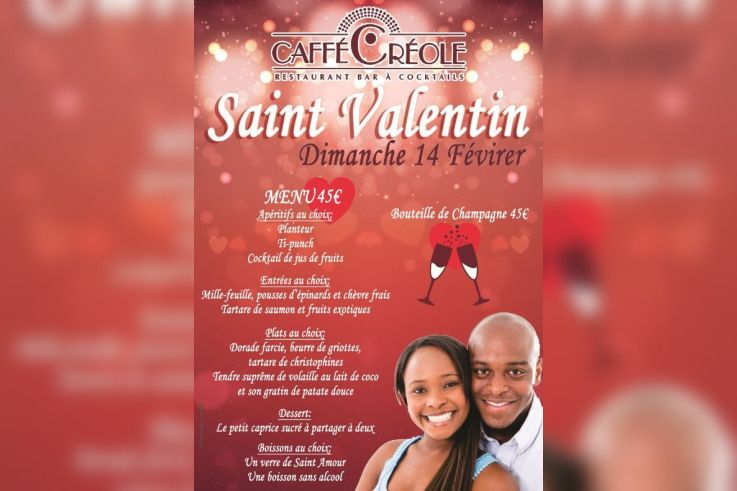 Soirée St-Valentin Dimanche 14 février au Caffe Créole restaurant Paris Bastille 