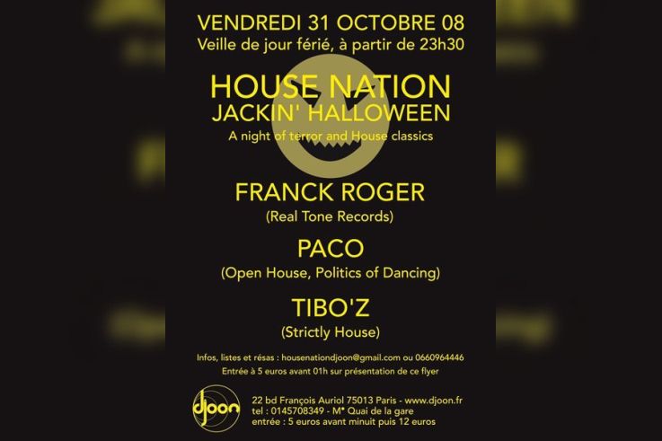 Soirée, Paris, House Nation, Halloween, Djoon, Franck Roger