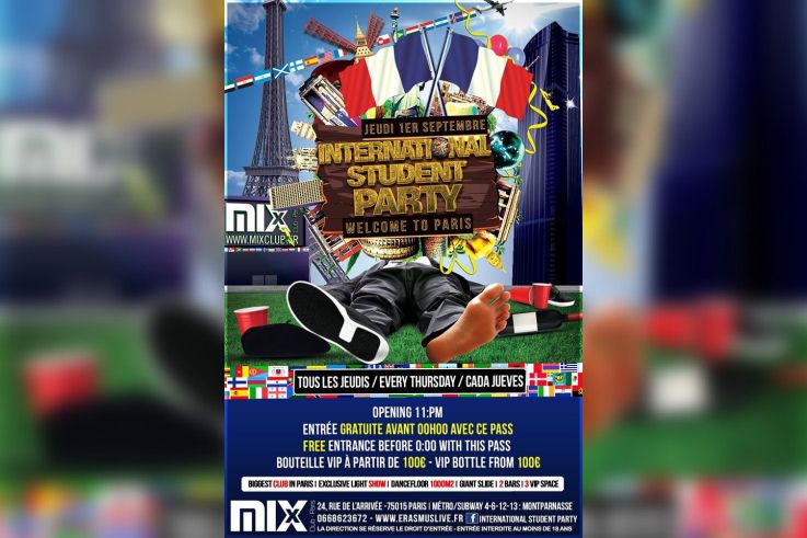 INTERNATIONAL STUDENT PARTY : Welcome to Paris
