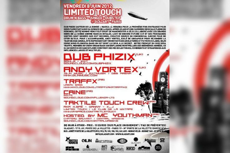 LIMITED TOUCH invite Dub Phizix, Andy Vortex et Traffx
