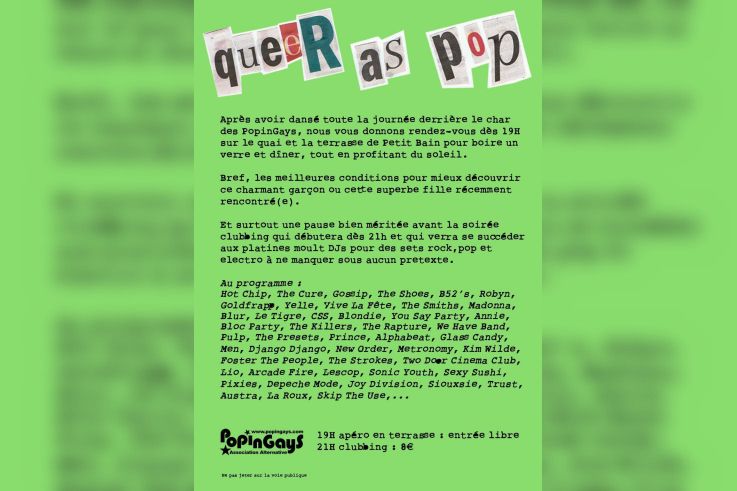 Queer As Pop – Edition Marche des Fiertés