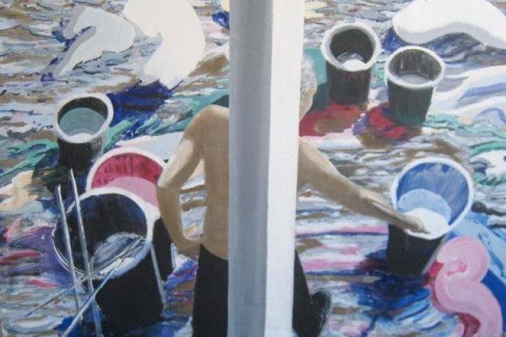 Roberto Platé, Autoportrait, 2008 - 200x355cm - Acrylique