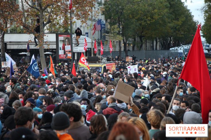 Manifestation pour l'emploi devant l'Assemblée Nationale à Paris ce samedi 23 janvier 2021 