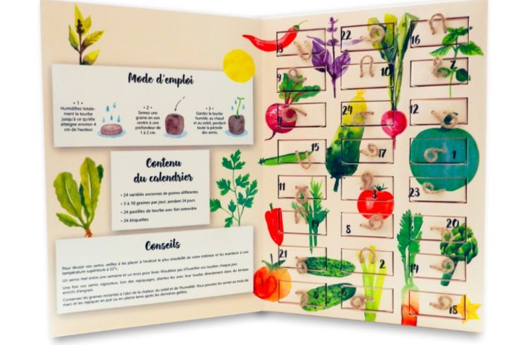 Un calendrier de l'Avent 2020 100% graines anciennes à planter