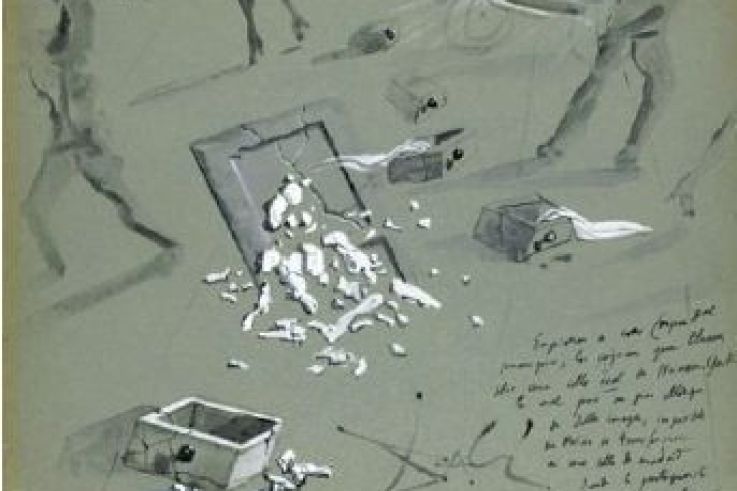 Les Tiroirs, 1951, gouache et encre sur papier, 25 x 32 cm