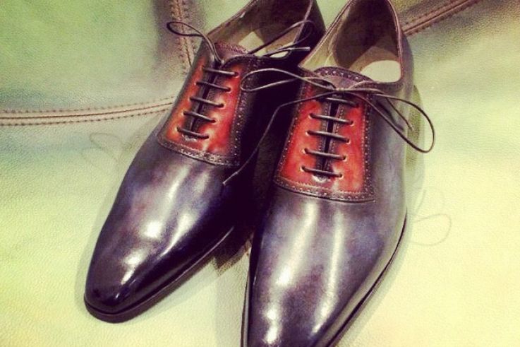 Souliers de la collection JMLEGAZEL, patine Dandy Blue