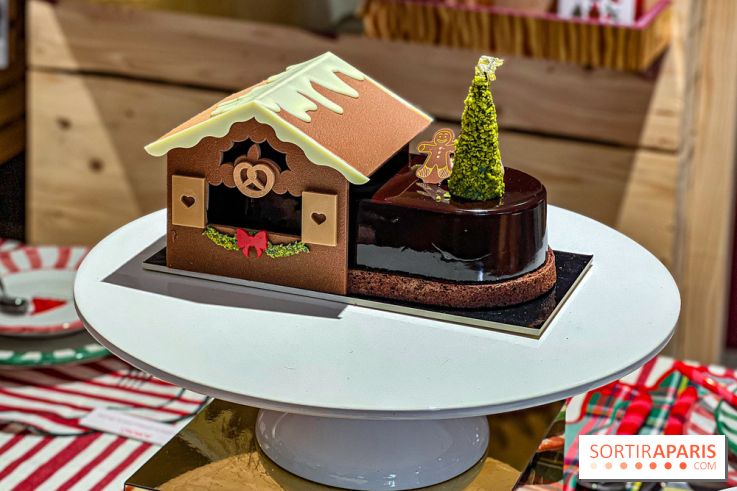 Bûches de Noël 2025 de La Grande Epicerie de Paris : trois gâteaux dans l'esprit des marchés de Noël