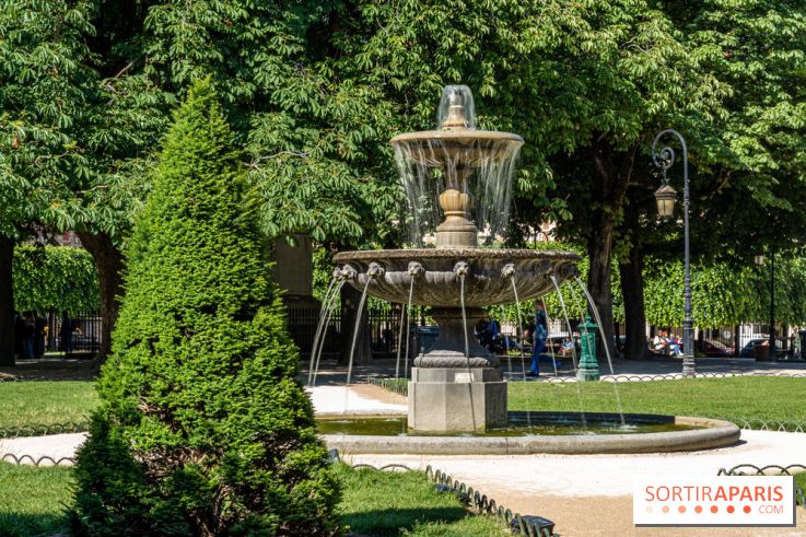 Visuel Paris parc Place des Vosges fontaine