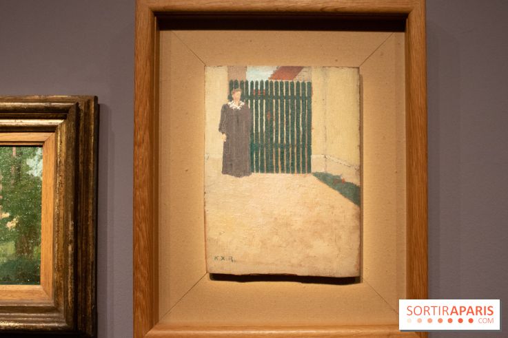 Femme devant un portail vert, Ker-Xavier Roussel, vers 1891 - exposition le Talisman de Sérusier au Musée d'Orsay