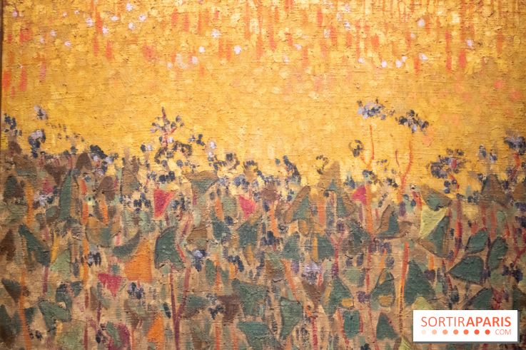 Détail : Le champ de blé d'or et de sarrasin, Paul Sérusier, vers 1900 - exposition Le Talisman de Sérusier au Musée d'Orsay