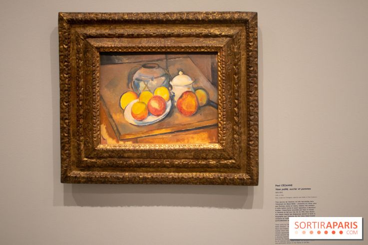 Vase paillé, sucrier et pommes, Paul Cézanne, 1890-1893 -  L'aventure du Cavalier Bleu au Musée de l'Orangerie