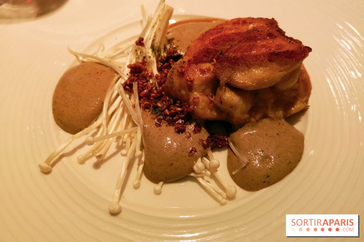 Restaurant Jacques Faussat - Ris de veau croustillant, mousseline de champignons infusée au café, croquant de sésame