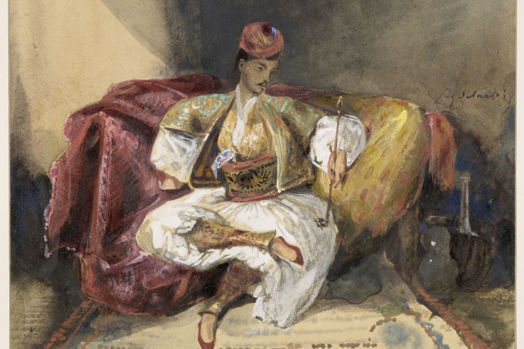 Oriental assis sur un divan - Delacroix