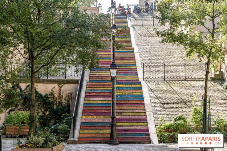 Montmartre Paris - escalier coloré