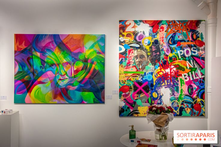 Pop Corn Time, nos photos de l'exposition de toiles et de NFT à la galerie Goldshteyn-Saatort