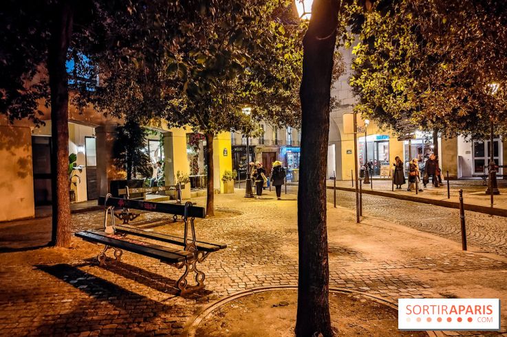 Visuels Paris - place de Thorigny nuit - banc