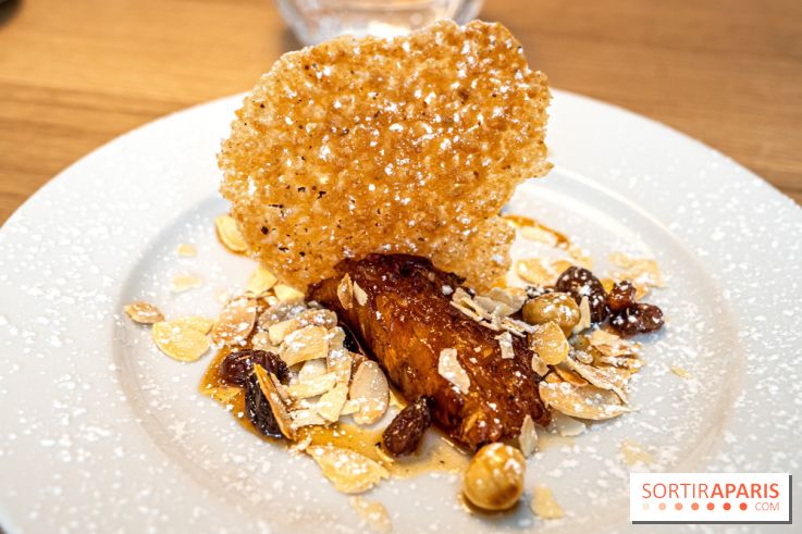 Pianovins restaurant Paris 11e - ananas rôti épices - miel et fruits secs