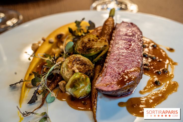 Sphère restaurant Paris 8e - filet de canette - chou de Bruxelles - mousseline potimarron