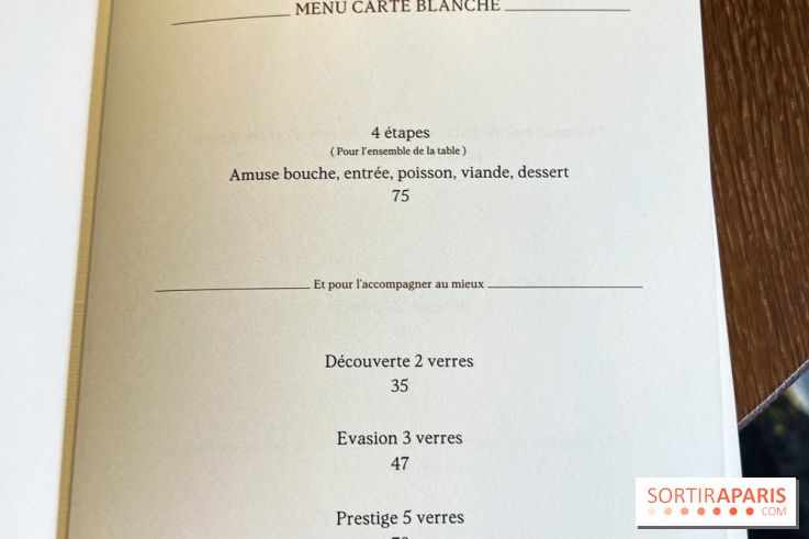 Sphère restaurant Paris 8e - carte - menu