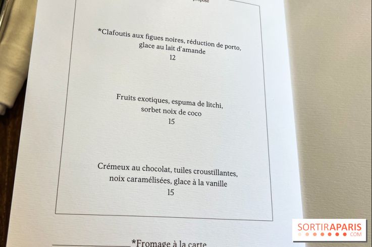 Sphère restaurant Paris 8e - carte - menu