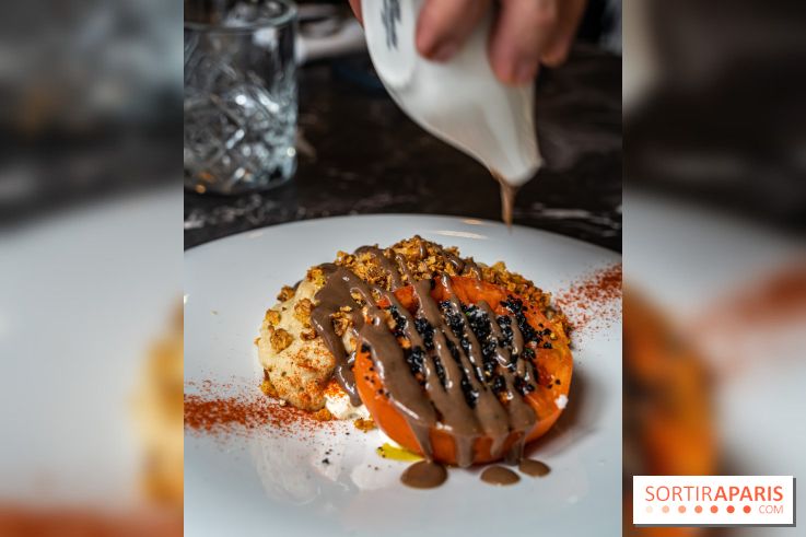 Nessia, le bistrot de chef - Paris 3e - tomates anciennes - cœur de burrata - crème d'aubergines brûlées