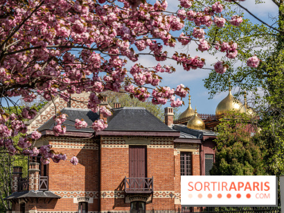 Parc de Bécon à Courbevoie - Pavillon des Indes - Cerisiers en fleurs -  A7C0006