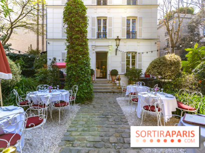 Terrasse de l'Hôtel Particulier, le jardin verdoyant au cœur de Montmartre - photo - A7C06384 HDR