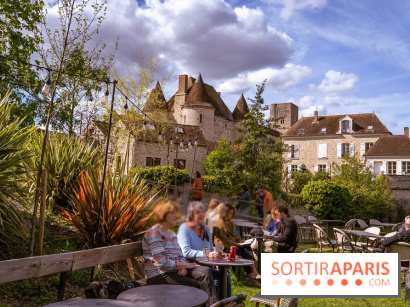 La terrasse du Moulin de Nemours, la guinguette estivale en bord de Loing 77