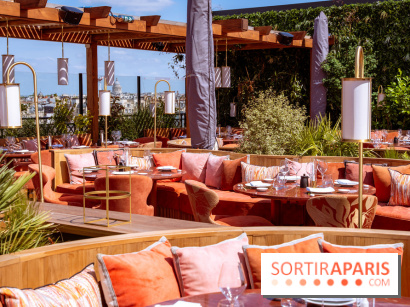 La terrasse en rooftop du Kinugawa à l'hôtel Sax Paris 7e