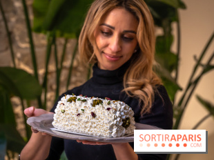 Bûche de Noël Paris-Brest pistache et tropicale de Nour Kandler - Lalla Coffee - A7C02400