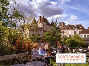 La terrasse du Moulin de Nemours, la guinguette estivale en bord de Loing 77