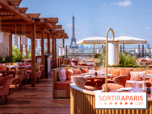 La terrasse en rooftop du Kinugawa à l'hôtel Sax Paris 7e